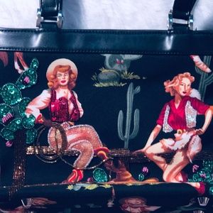 Cowgirl Trendy Purse Bling Western Pinup Cacti